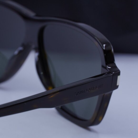 Saint Laurent SL609 CAROLYN 002 Aviator Sunglasses - Havana/Grey - Picture 5 of 12